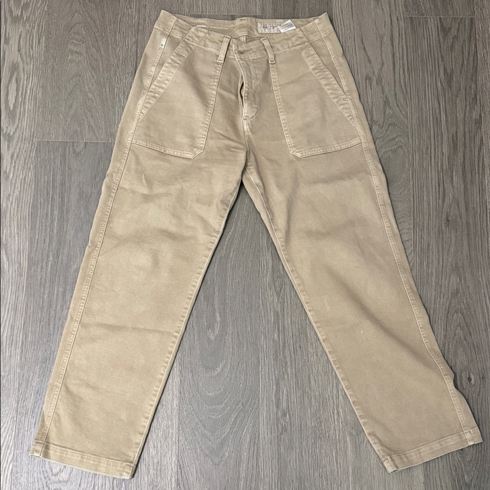 AG Analeigh Women's Straight Utility Chinos in Beige